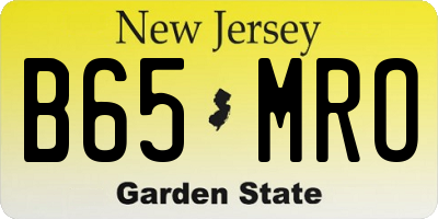 NJ license plate B65MRO