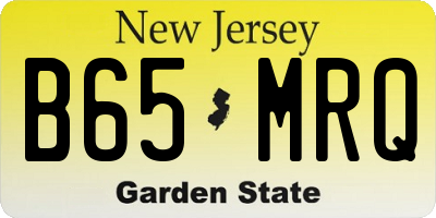 NJ license plate B65MRQ