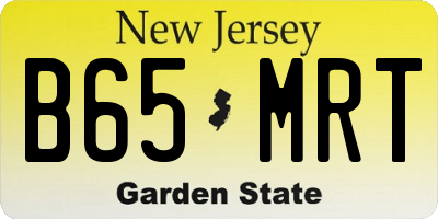 NJ license plate B65MRT