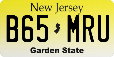 NJ license plate B65MRU
