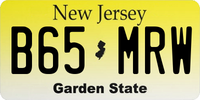 NJ license plate B65MRW