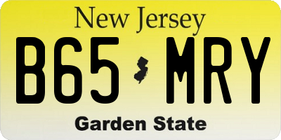 NJ license plate B65MRY