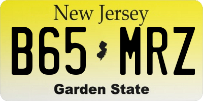 NJ license plate B65MRZ