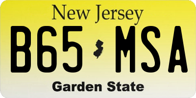 NJ license plate B65MSA