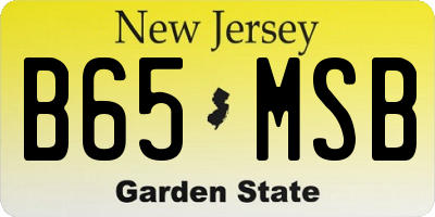 NJ license plate B65MSB