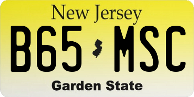 NJ license plate B65MSC