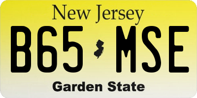 NJ license plate B65MSE