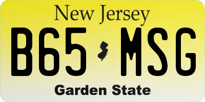 NJ license plate B65MSG