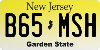 NJ license plate B65MSH