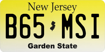 NJ license plate B65MSI