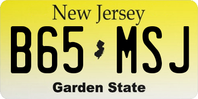 NJ license plate B65MSJ