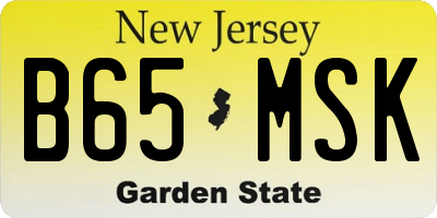 NJ license plate B65MSK