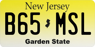 NJ license plate B65MSL