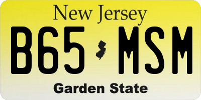 NJ license plate B65MSM