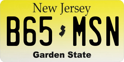 NJ license plate B65MSN
