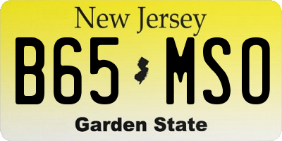 NJ license plate B65MSO