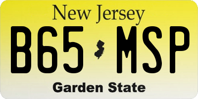 NJ license plate B65MSP