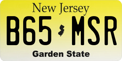 NJ license plate B65MSR