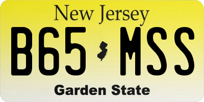 NJ license plate B65MSS