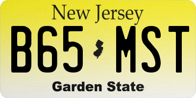 NJ license plate B65MST