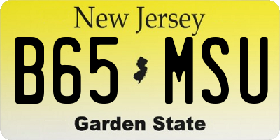NJ license plate B65MSU