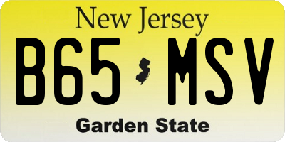 NJ license plate B65MSV