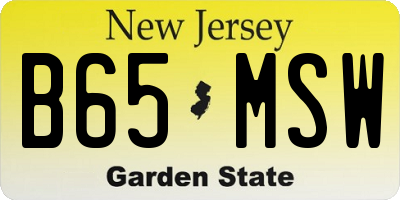 NJ license plate B65MSW