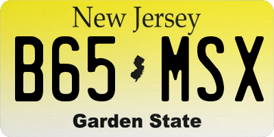 NJ license plate B65MSX