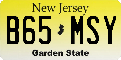 NJ license plate B65MSY