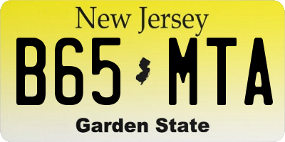 NJ license plate B65MTA