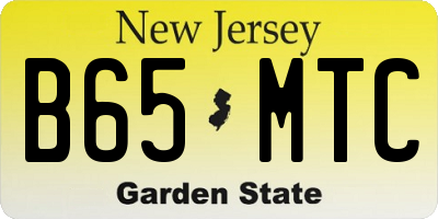NJ license plate B65MTC
