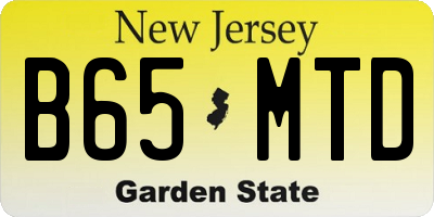NJ license plate B65MTD