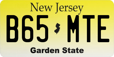NJ license plate B65MTE