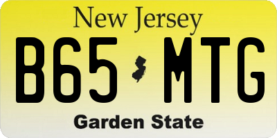 NJ license plate B65MTG
