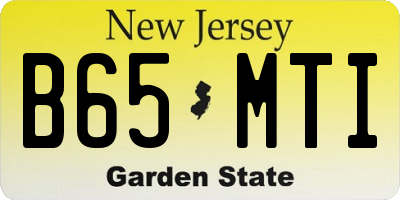 NJ license plate B65MTI