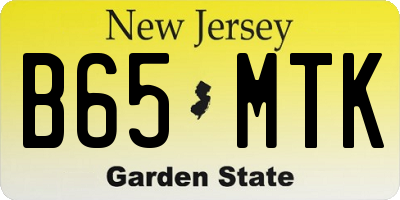 NJ license plate B65MTK