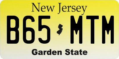 NJ license plate B65MTM