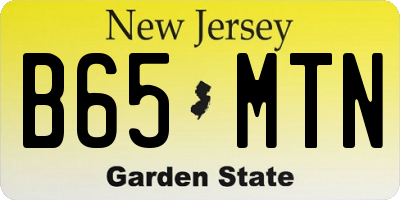 NJ license plate B65MTN