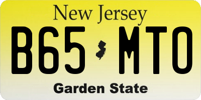 NJ license plate B65MTO