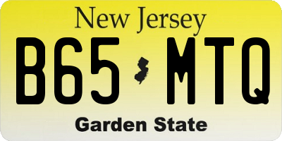 NJ license plate B65MTQ