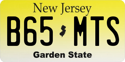 NJ license plate B65MTS