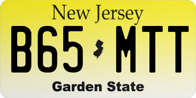 NJ license plate B65MTT