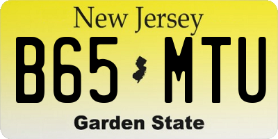 NJ license plate B65MTU