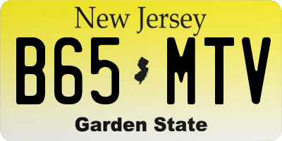NJ license plate B65MTV