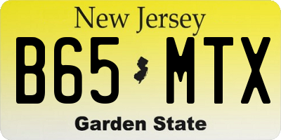 NJ license plate B65MTX
