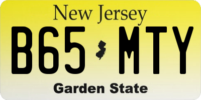 NJ license plate B65MTY