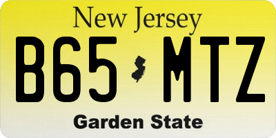 NJ license plate B65MTZ