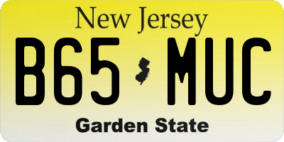 NJ license plate B65MUC