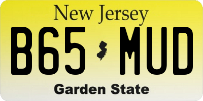 NJ license plate B65MUD