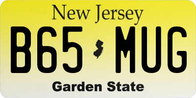 NJ license plate B65MUG